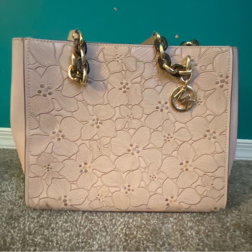 Pink Floral Over the Shoulder Michael Kors Purse